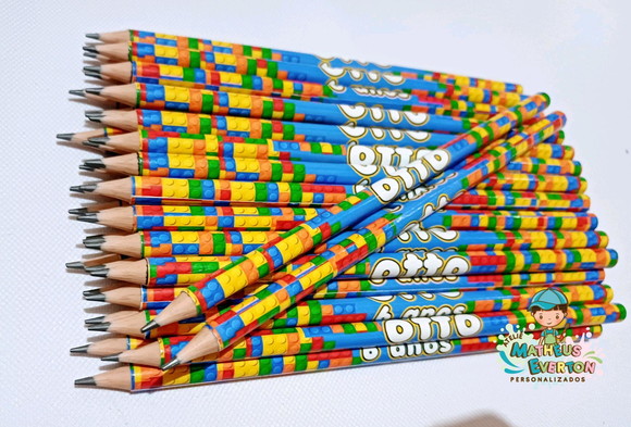 25 Lapis Personalizado Lego - Imagem 5