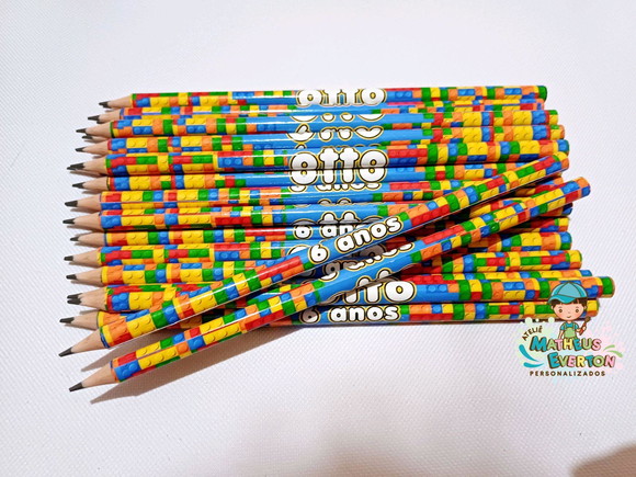 25 Lapis Personalizado Lego