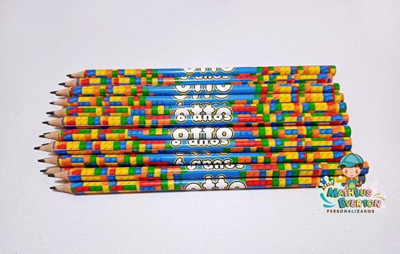 25 Lapis Personalizado Lego - Imagem 3
