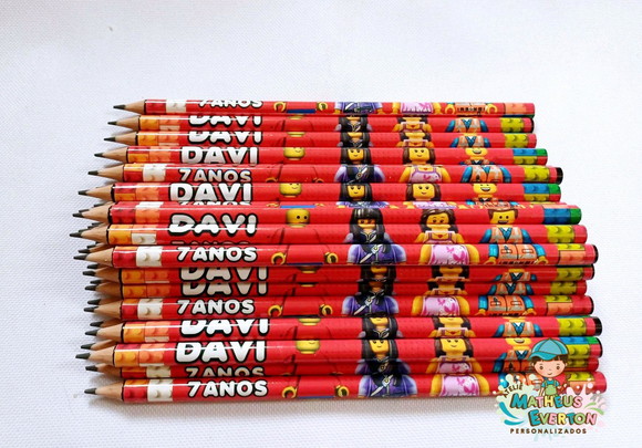 25 Lápis Personalizado Lego Atu - Imagem 2