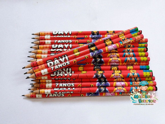25 Lápis Personalizado Lego Atu - Imagem 3