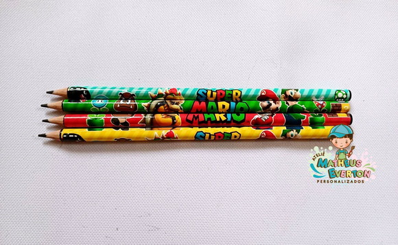 25 Lápis Personalizado Super Mario Bros - Imagem 4
