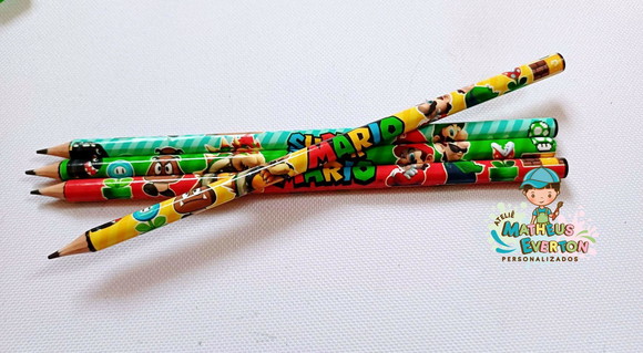 25 Lápis Personalizado Super Mario Bros - Imagem 3