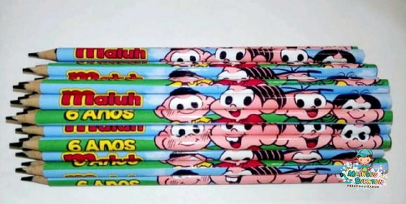 25 Lapis Personalizado Turma da Mônica