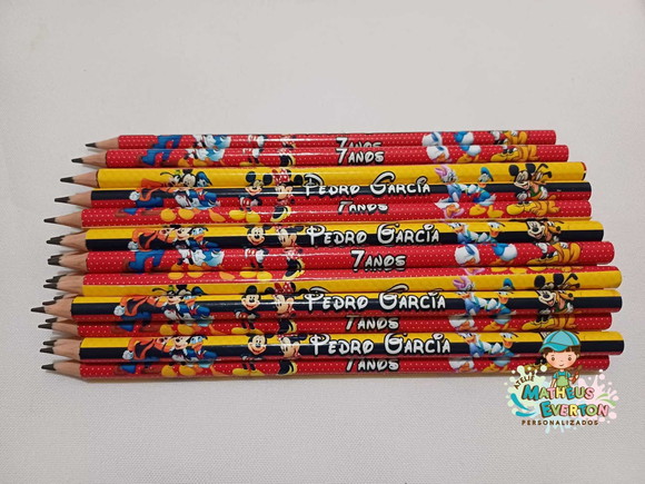25 Lapis Personalizado Turma do Mickey