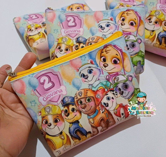 25 Necessaires Personalizada Patrulha Canina Aquarelada