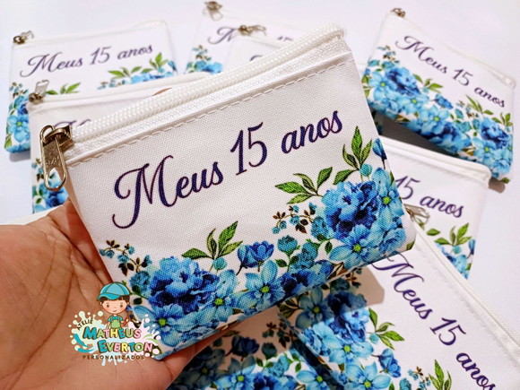 25 Porta Moedas Flores 15 Anos Tamanho: 10x12cm - Imagem 5