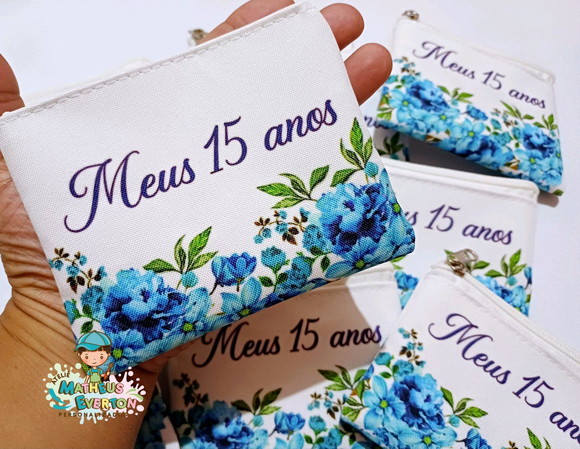 25 Porta Moedas Flores 15 Anos Tamanho: 10x12cm - Imagem 2