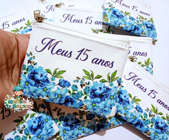 25 Porta Moedas Flores 15 Anos Tamanho: 10x12cm - Imagem 4