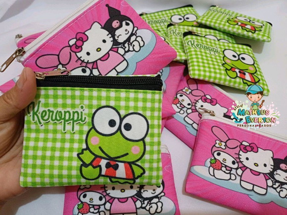 25 Porta Moedas Hello Kitty Tamanho: 10x12cm