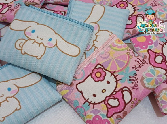 25 Porta Moedas Hello Kitty Tamanho: 10x12cm