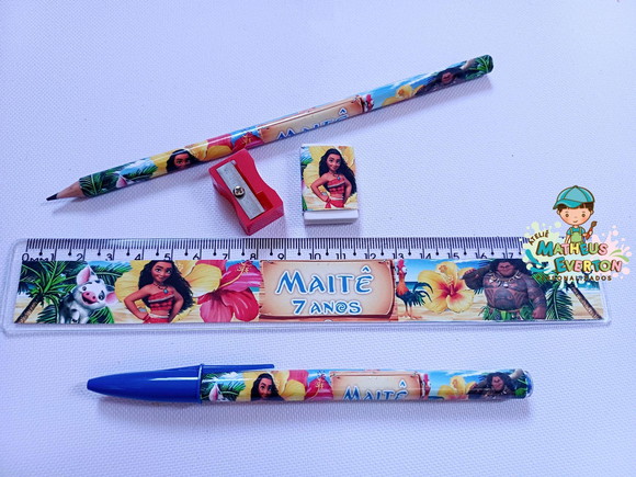 25 Super Kits Escolares Personalizados Moana - Imagem 4