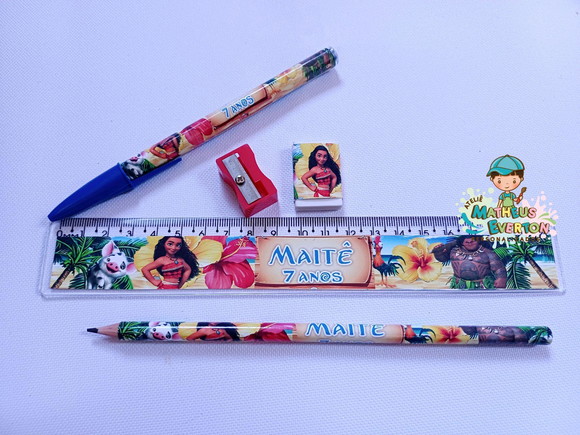 25 Super Kits Escolares Personalizados Moana - Imagem 2