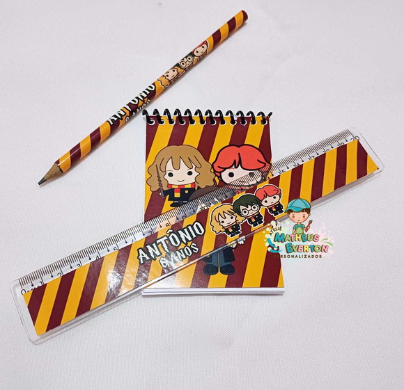 30 Kit Bloquinho, Lapis e Régua Harry Potter - Imagem 3