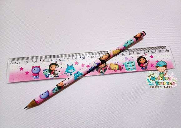 30 Kits Lápis e Régua Personalizado a Casa Mágica da Gabi - Imagem 4
