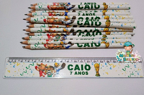 30 Kits Lápis e Régua Personalizado Mascote Copa do Mundo - Imagem 3