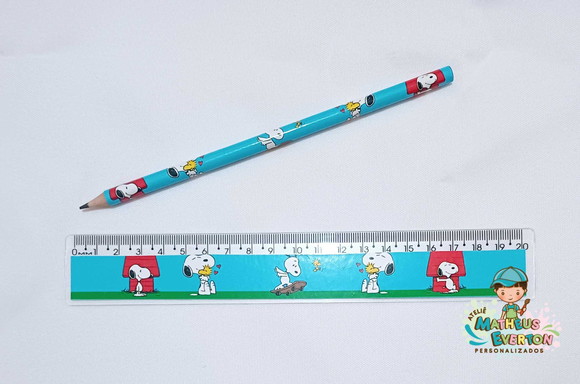 30 Lápis + 30 Réguas Personalizado Snoopy