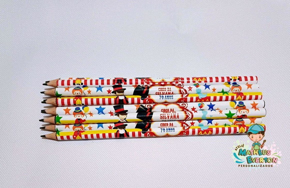 30 Lapis Personalizado Circo (fazemos Todos os Temas) - Imagem 3