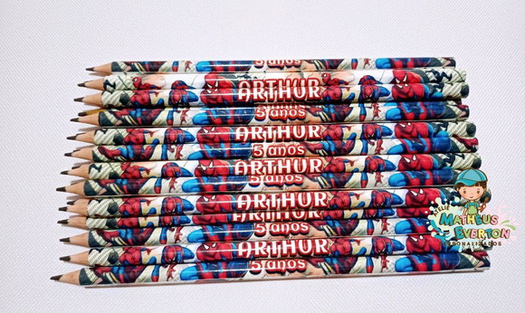 30 Lapis Personalizado Homem Aranha - Imagem 2