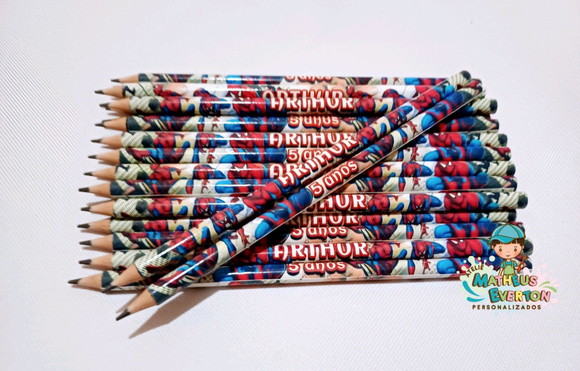 30 Lapis Personalizado Homem Aranha - Imagem 4