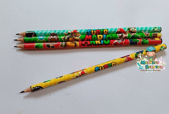 30 Lápis Personalizado Super Mário Bros - Imagem 3
