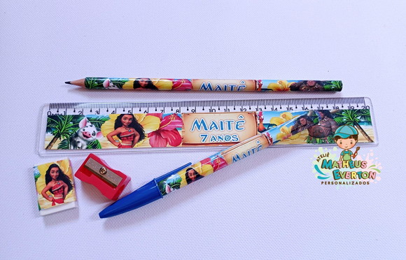 30 Super Kits Escolares Personalizados Moana - Imagem 2