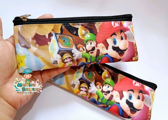 35 Estojos Slim Personalizado Super Mario Bros Tam: 19x7cm - Imagem 4