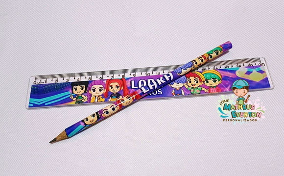35 Kits Lápis e Régua Personalizado Guerreiras de K-pop Cute - Imagem 3