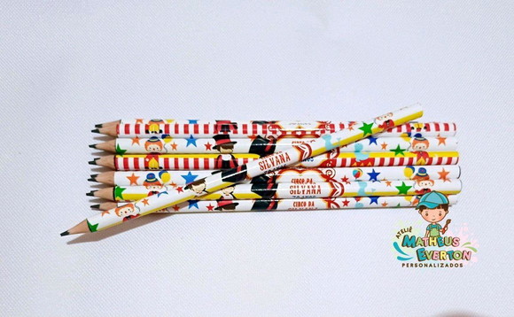 35 Lapis Personalizado Circo (fazemos Todos os Temas) - Imagem 3