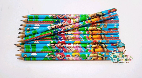 35 Lapis Personalizado Super Mario Bros