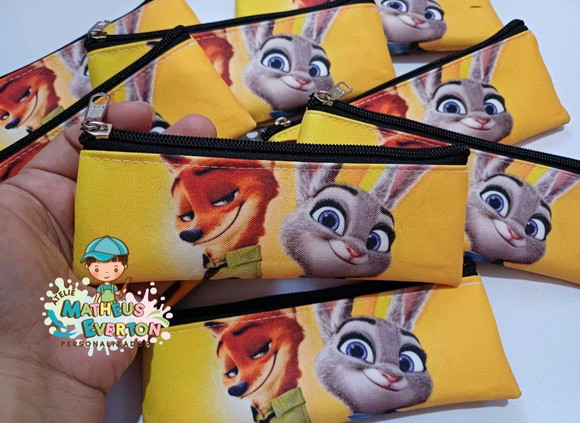 38 Estojos Slim Personalizado Zootopia Tam: 19x7cm - Imagem 5