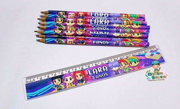 40 Kits Lápis e Régua Personalizado Guerreiras de K-pop Cute - Imagem 4