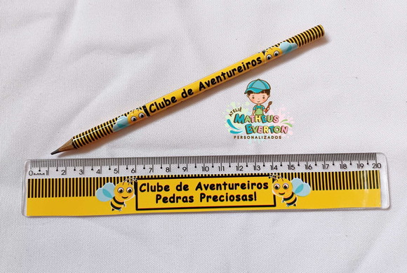 40 Lápis + 40 Réguas Personalizado Abelinha - Imagem 5