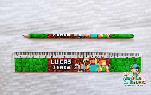 40 Lápis + 40 Réguas Personalizado Minecreft - Imagem 5