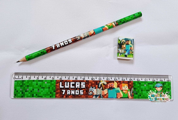 40 Lápis, 40 Réguas e 40 Borrachas Personalizado Trolls - Imagem 2