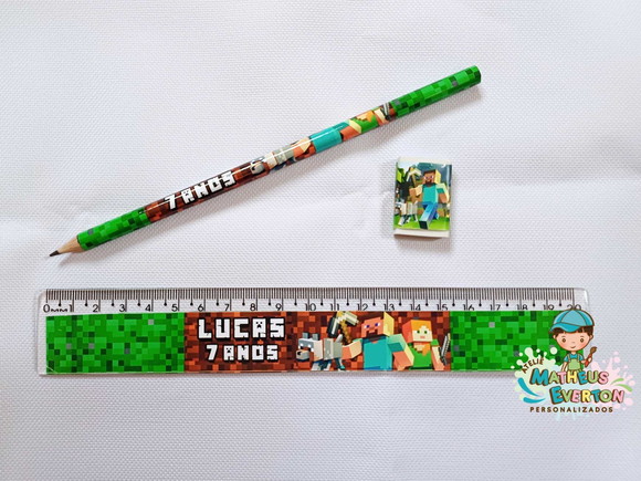 40 Lápis, 40 Réguas e 40 Borrachas Personalizado Trolls - Imagem 3