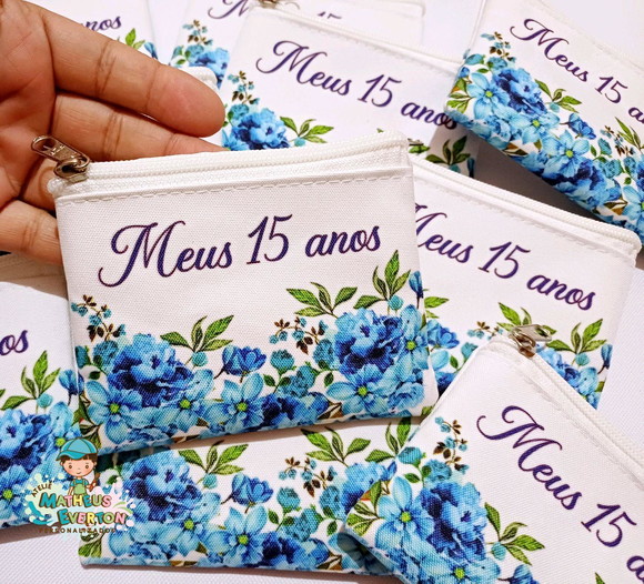 40 Porta Moedas Flores 15 Anos Tamanho: 10x12cm - Imagem 2