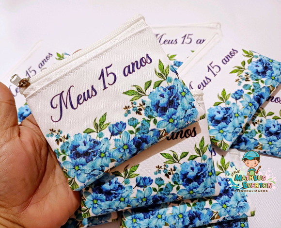 40 Porta Moedas Flores 15 Anos Tamanho: 10x12cm - Imagem 4