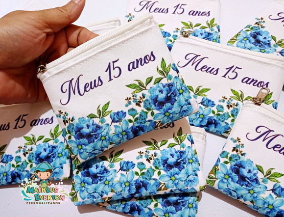 40 Porta Moedas Flores 15 Anos Tamanho: 10x12cm - Imagem 3