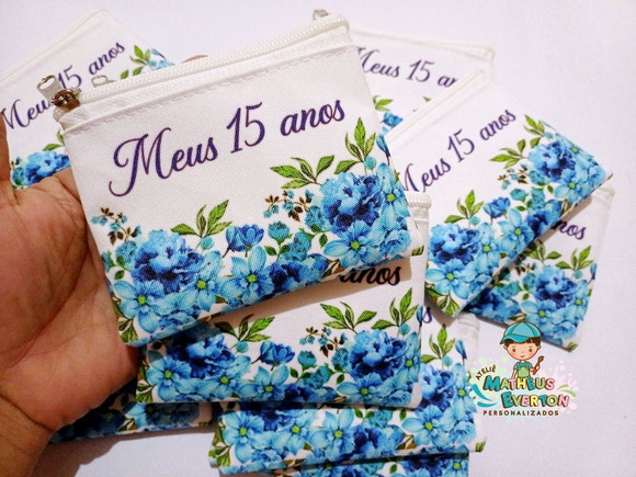 40 Porta Moedas Flores 15 Anos Tamanho: 10x12cm - Imagem 5