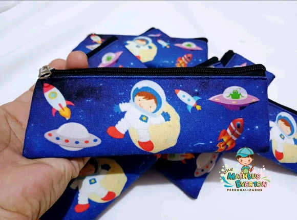 45 Estojos Slim Personalizado Astronauta Tamanho 19x7 - Imagem 2