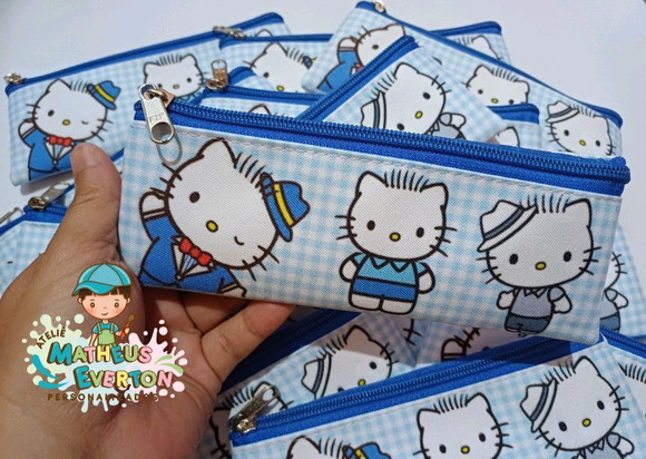 45 Estojos Slim Personalizado Hello Kitty Tam: 19x7cm - Imagem 2