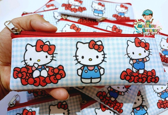 45 Estojos Slim Personalizado Hello Kitty Tam: 19x7cm
