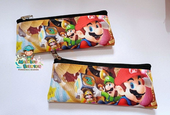 45 Estojos Slim Personalizado Super Mario Bros 19x7 - Imagem 2