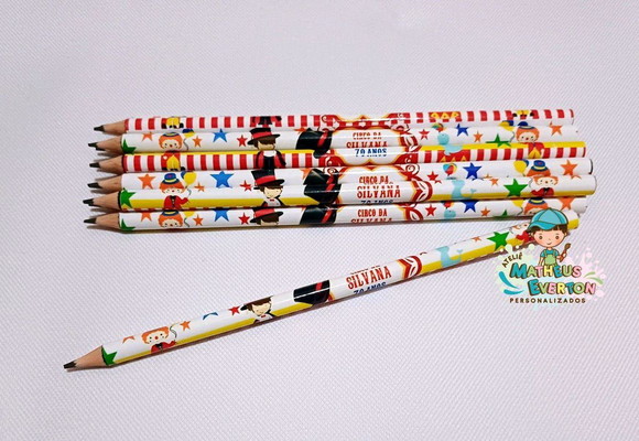 50 Lapis Personalizado Circo (fazemos Todos os Temas) - Imagem 2