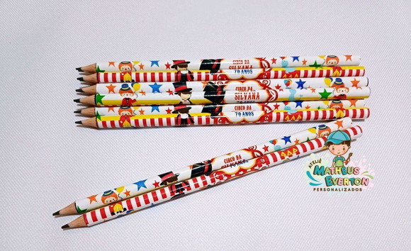 50 Lapis Personalizado Circo (fazemos Todos os Temas) - Imagem 4