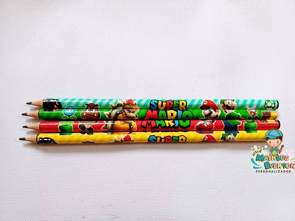 50 Lápis Personalizado Super Mario Bros - Imagem 2