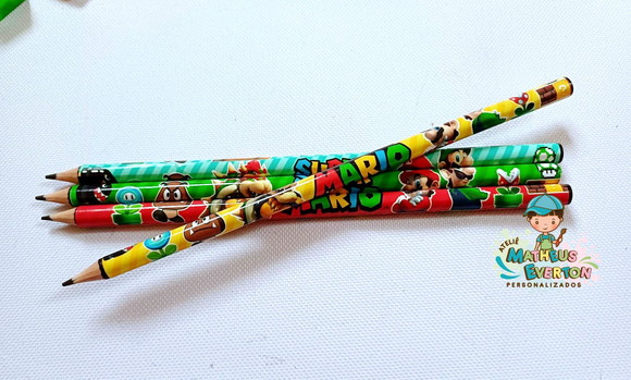 50 Lápis Personalizado Super Mario Bros - Imagem 3
