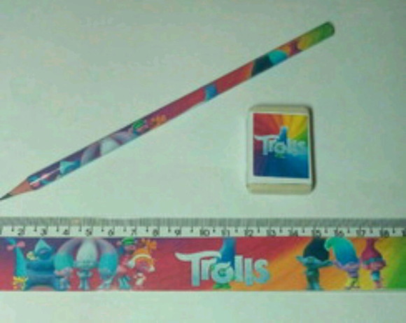 60 Kit Lapis e Regua Borracha Personalizado Trolls