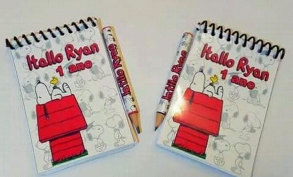 80 Bloquinho + Mini Lapis Personalizado Snoopy